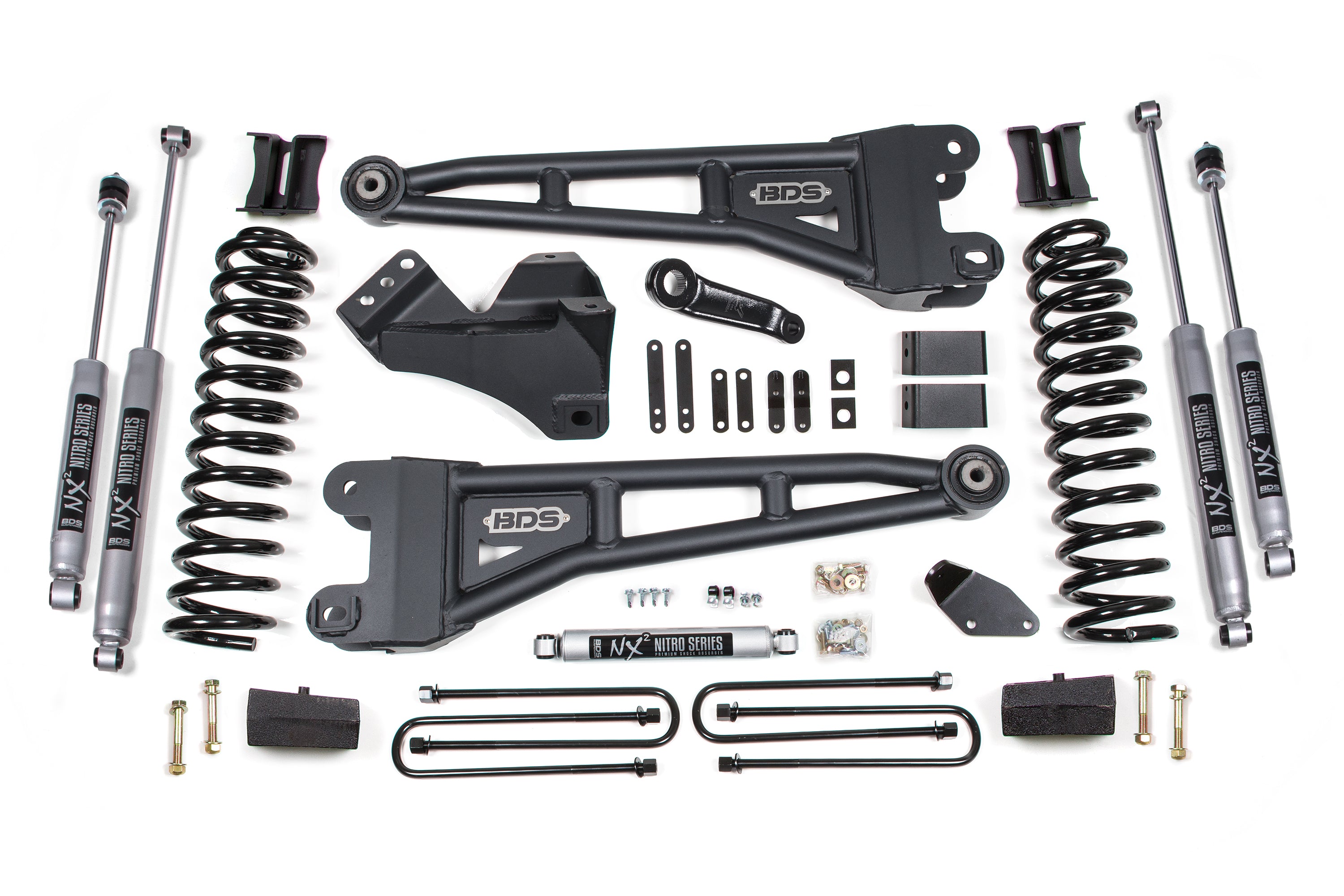 4 Inch Lift Kit w/ Radius Arm Ford F250/F350 Super Duty 05-07 4WD Diesel Leaf Springs BDS Suspension