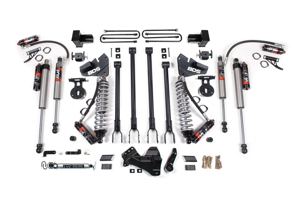20-22 Ford F-350 Dually 4WD 4 Inch 4-Link Suspension Lift Kit, 2 Inch Rear, Block, Diesel - Fox 2.5 Performance Elite Series C/O Front, Fox 2.5 Performance Elite Series Aux Front, Fox 2.5 Performance Elite Series Rear BDS Suspension