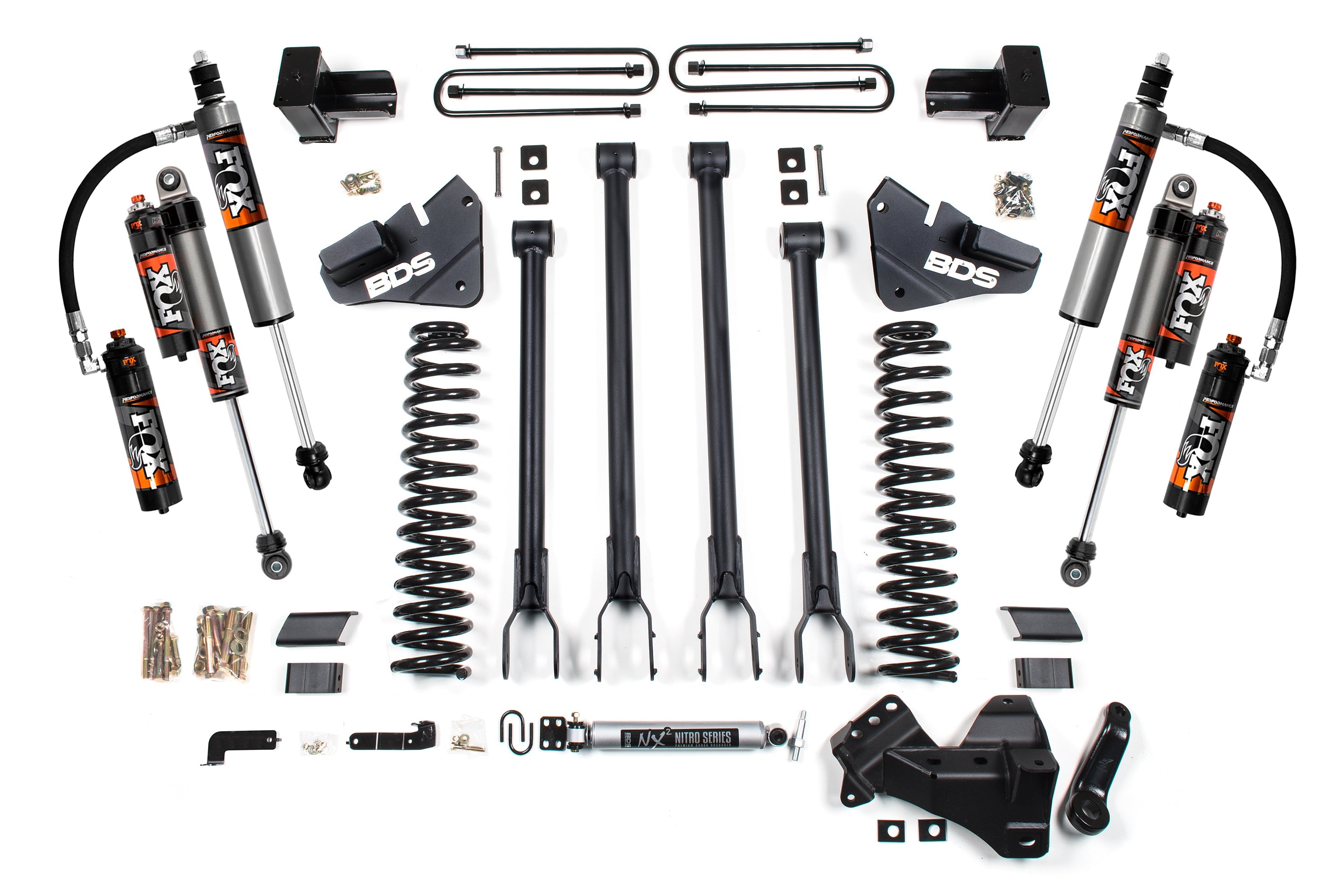 5 Inch Lift Kit w/ 4-Link Ford F250/F350 Super Duty 20-22 4WD Diesel 4 Inch Block BDS Suspension