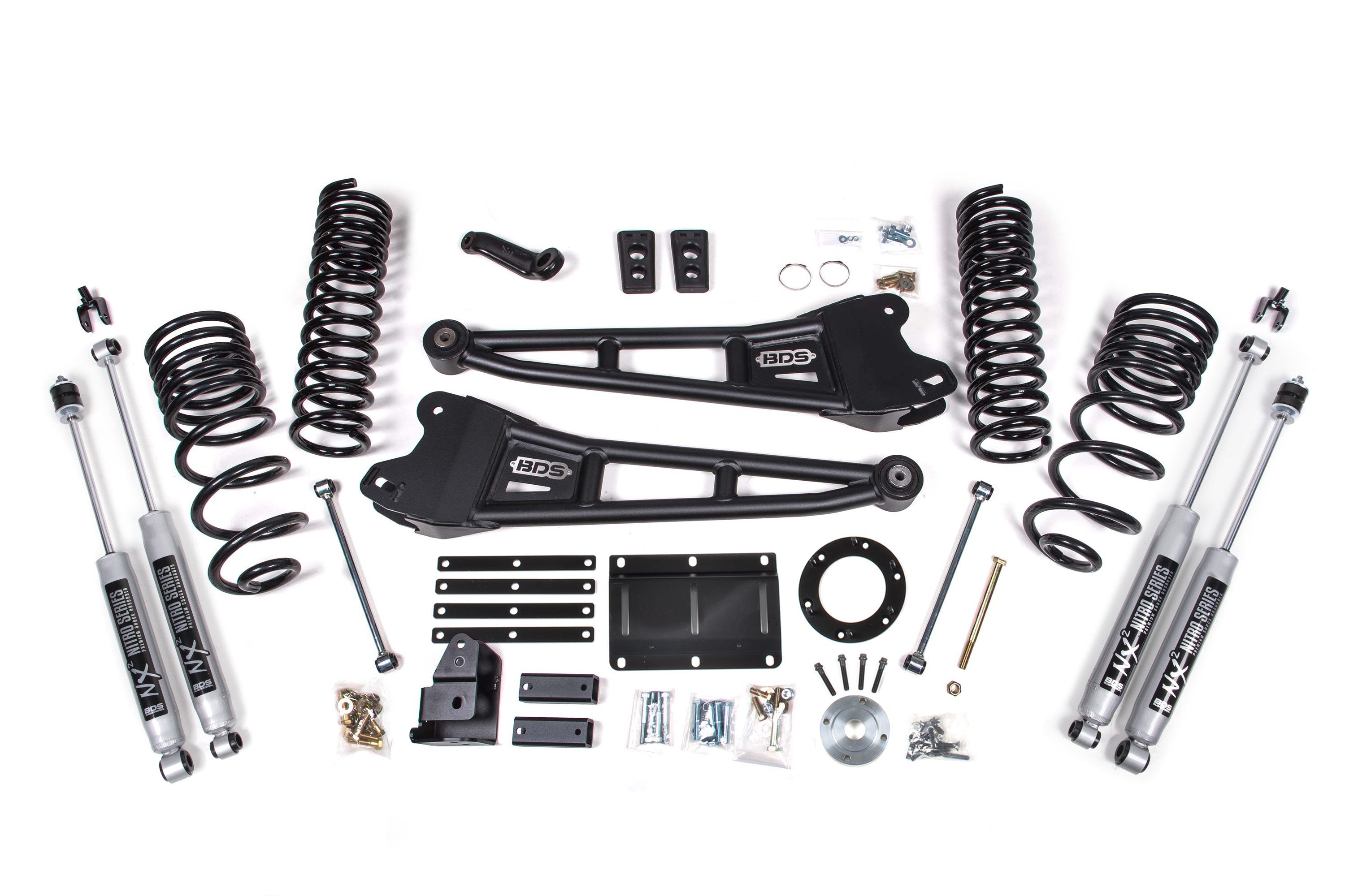 14-18 Ram 2500 5.5 Inch Radius Arm Suspension Lift, 4.5 Inch Rear, Spring, Gas w/ 6 bolt T-case - Fox 2.5 Performance Elite Series R/r Front, Fox 2.5 Performance Elite Series P/b Rear BDS Suspension