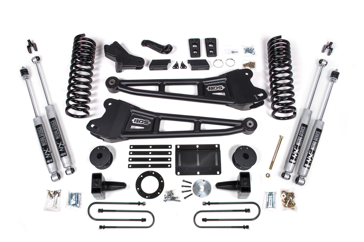 5.5 Inch Lift Kit w/ Radius Arm Ram 3500 w/ Rear Air Ride 13-18 4WD Gas BDS Suspension