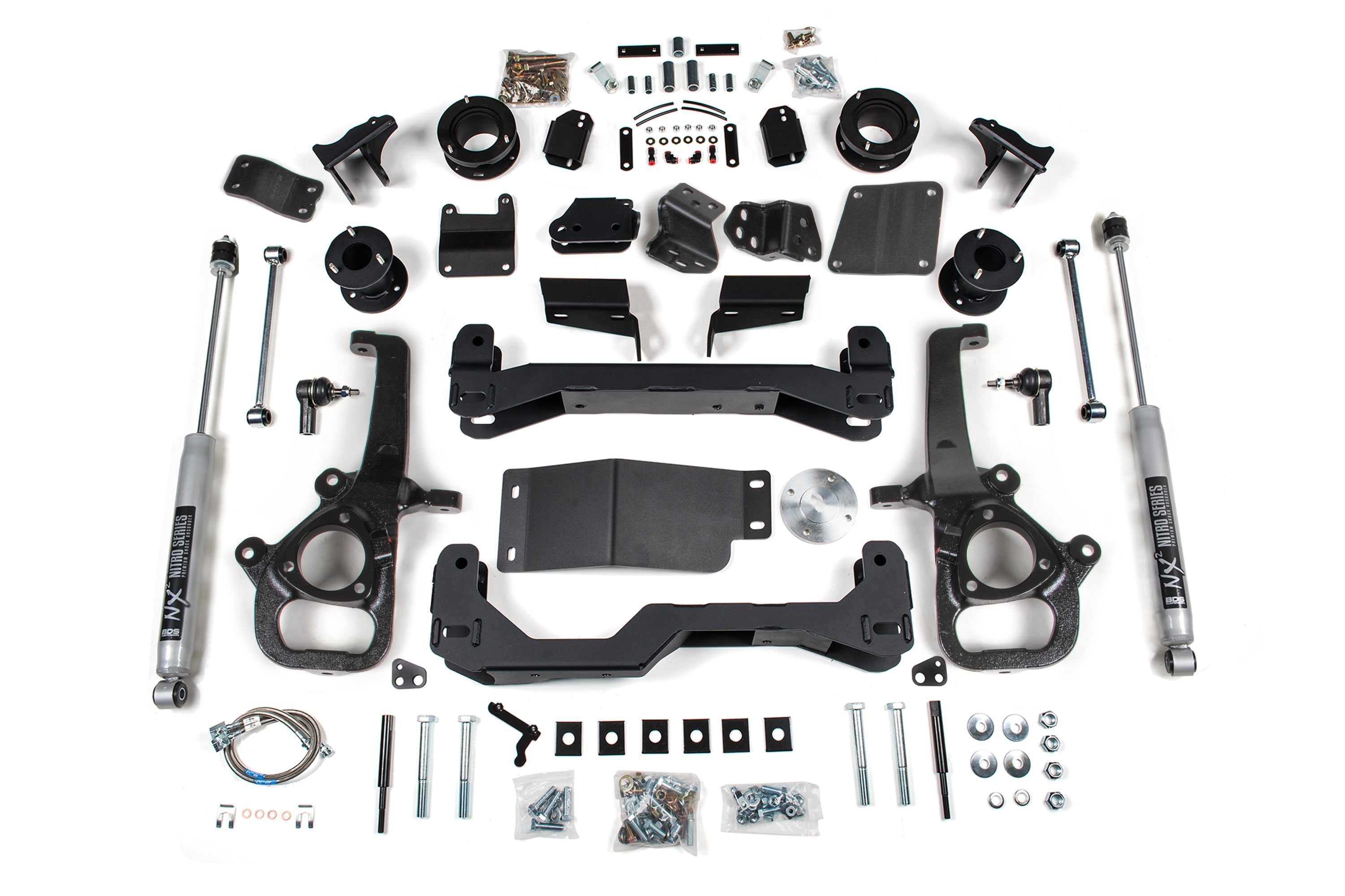 25 Ram 1500 w/ Air Ride 4WD 4 Inch Suspension Lift Kit, 3 Inch Rear Lift, Spacer - Large Bore - Strut Spacer, NX2 Nitro Series Shocks BDS Suspension