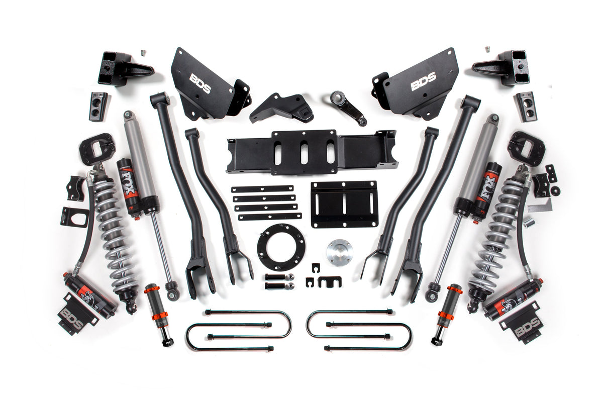 13-18 Ram 3500 4WD 6 Inch 4-Link Suspension Lift Kit, 4 Inch Rear, Block, 8 Bolt Diesel - Fox 2.5 Performance Elite Series C/O Front, Fox 2.5 Performance Elite Series Rear BDS Suspension