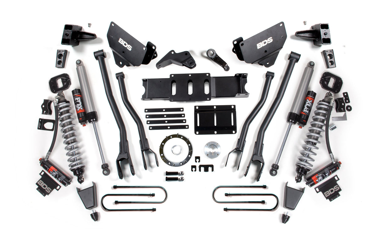 13-18 Ram 3500 4WD 6 Inch 4-Link Suspension Lift Kit, 4 Inch Rear, Block, 8 Bolt Diesel - Fox 2.5 Performance Elite Series C/O Front, FOX 2.0 Front Bump, Fox 2.5 Performance Elite Series Rear BDS Suspension