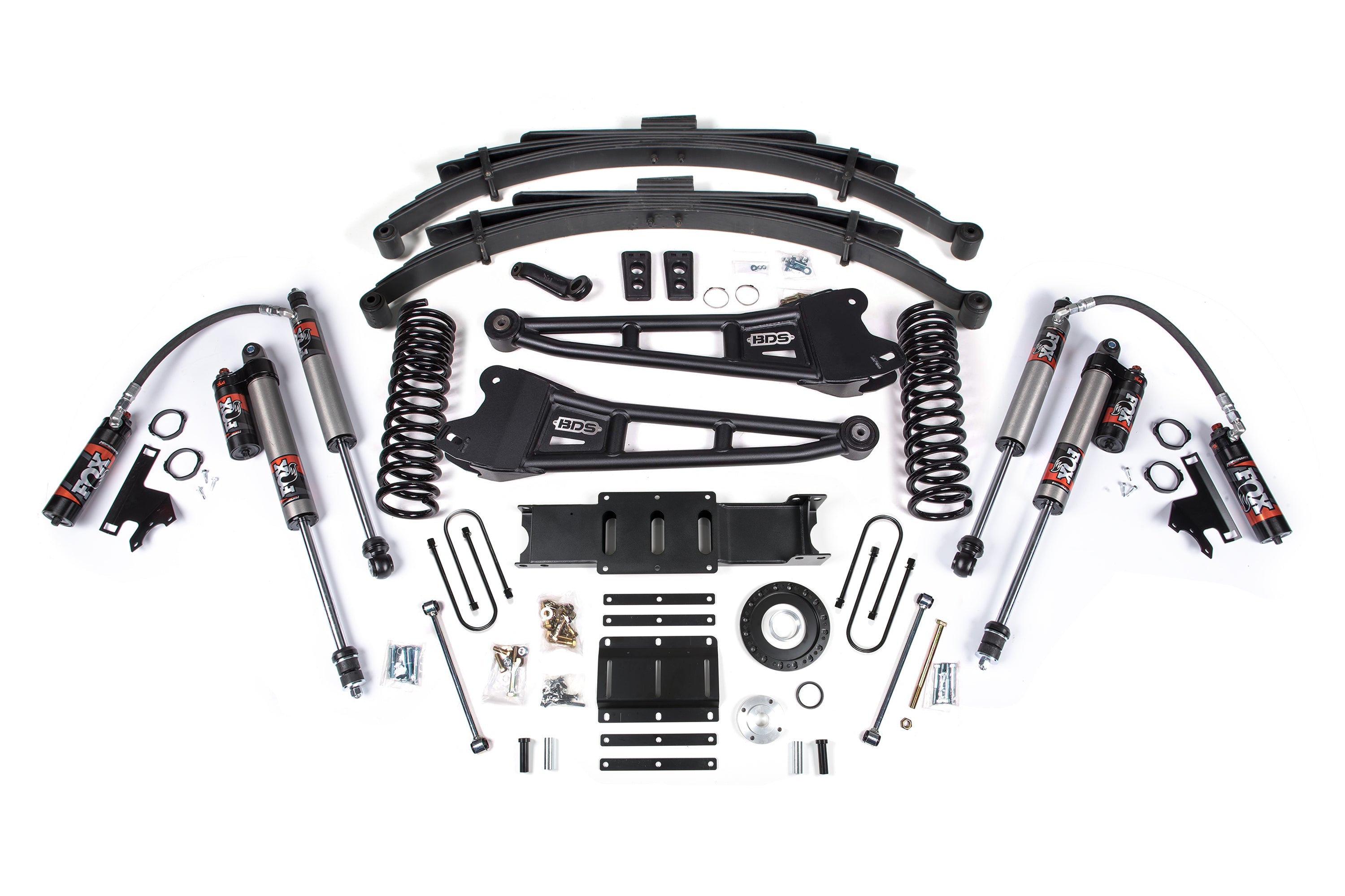 13-18 Ram 3500 4WD (Diesel) 6 Inch Radius Arm Suspension Lift Kit, 5 Inch Rear Lift, Block - Fox 2.5 IFP Performance Series Shocks BDS Suspension