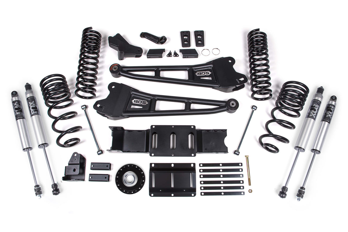 2025 Ram 2500 4WD (Diesel) 4 Inch Radius Arm Suspension Lift Kit W/ Indexing Ring, 2.5 Inch Rear Lift, Coil Spring BDS Suspension