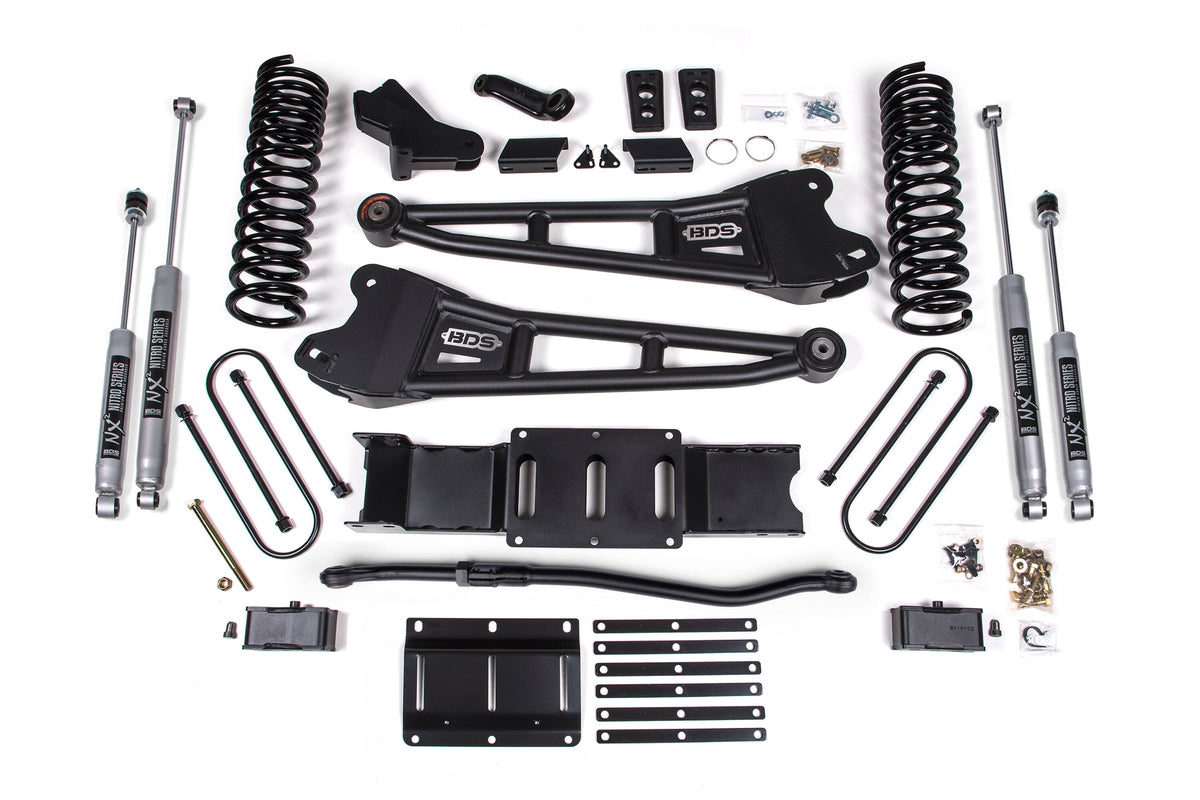 25-26 Ram 3500 4WD (Diesel) 4 Inch Radius Arm Suspension Lift Kit, 2 Inch Rear Lift w/ Overload, Block BDS Suspension