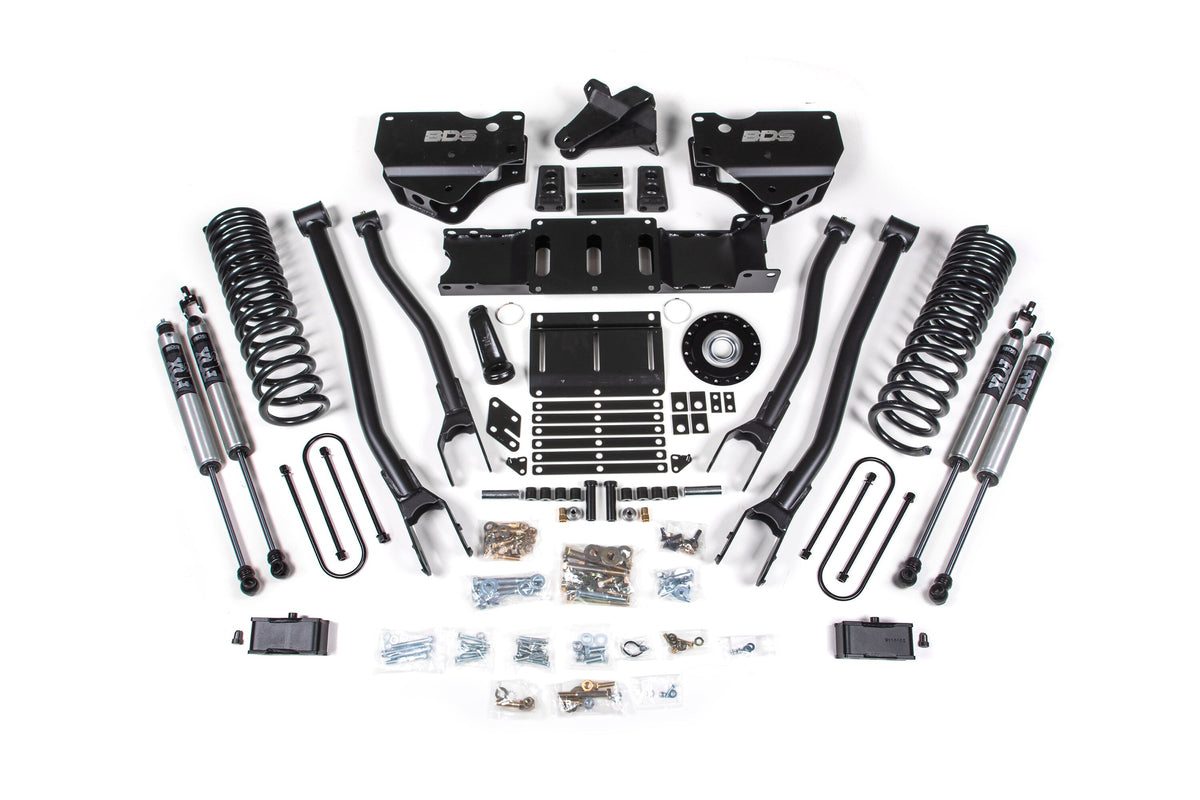 25-26 Ram 3500 (Gas) 4 Inch 4-Link Suspension Lift Kit W/ Indexing Ring, 2 Inch Rear Lift w/o Overload, Block BDS Suspension
