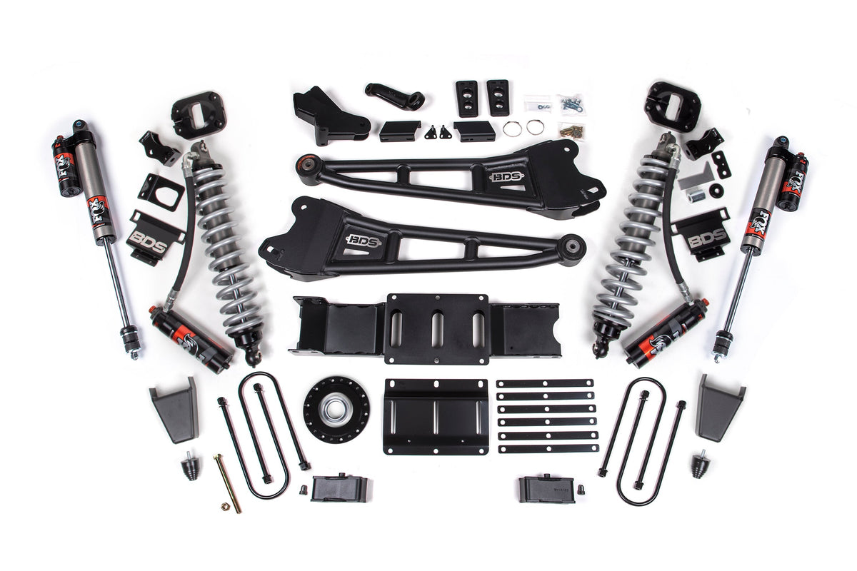 25-26 Ram 3500 (Diesel) 4 Inch Radius Arm Suspension Lift Kit W/ Indexing Ring, 2 Inch Rear Lift w/ Overload, Block BDS Suspension