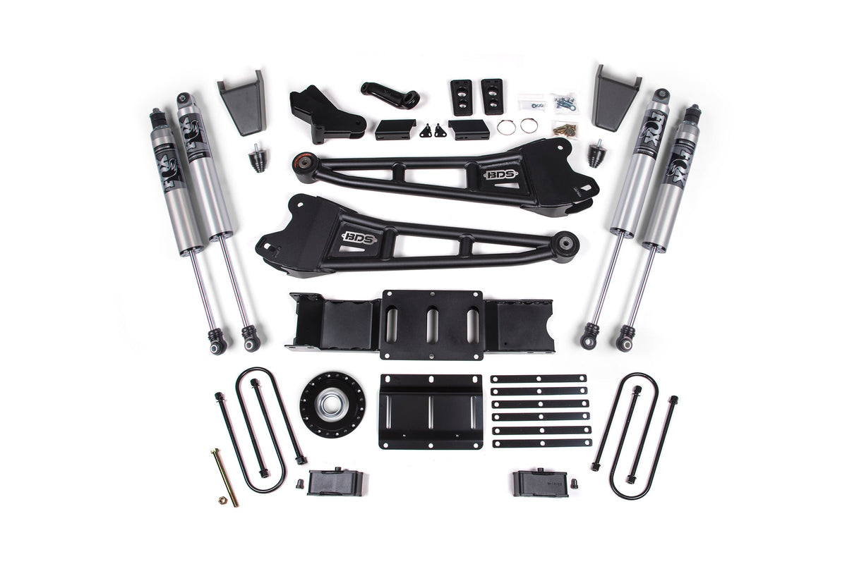 25-26 Ram 3500 (Diesel) 4 Inch Radius Arm Suspension Lift Kit W/ Indexing Ring, 2 Inch Rear Lift w/ Overload, Block BDS Suspension