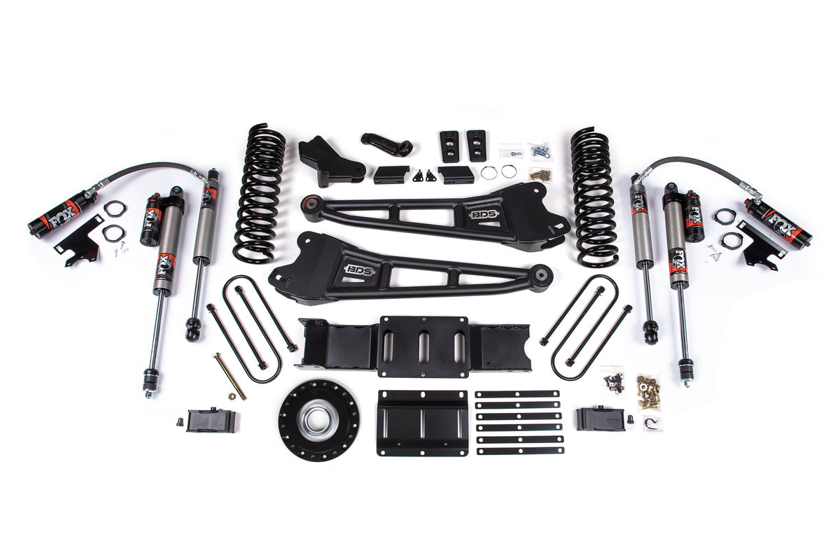 25-26 Ram 3500 (Gas) 4 Inch Radius Arm Suspension Lift Kit W/ Indexing Ring, 2 Inch Rear Lift w/ Overload, Block BDS Suspension