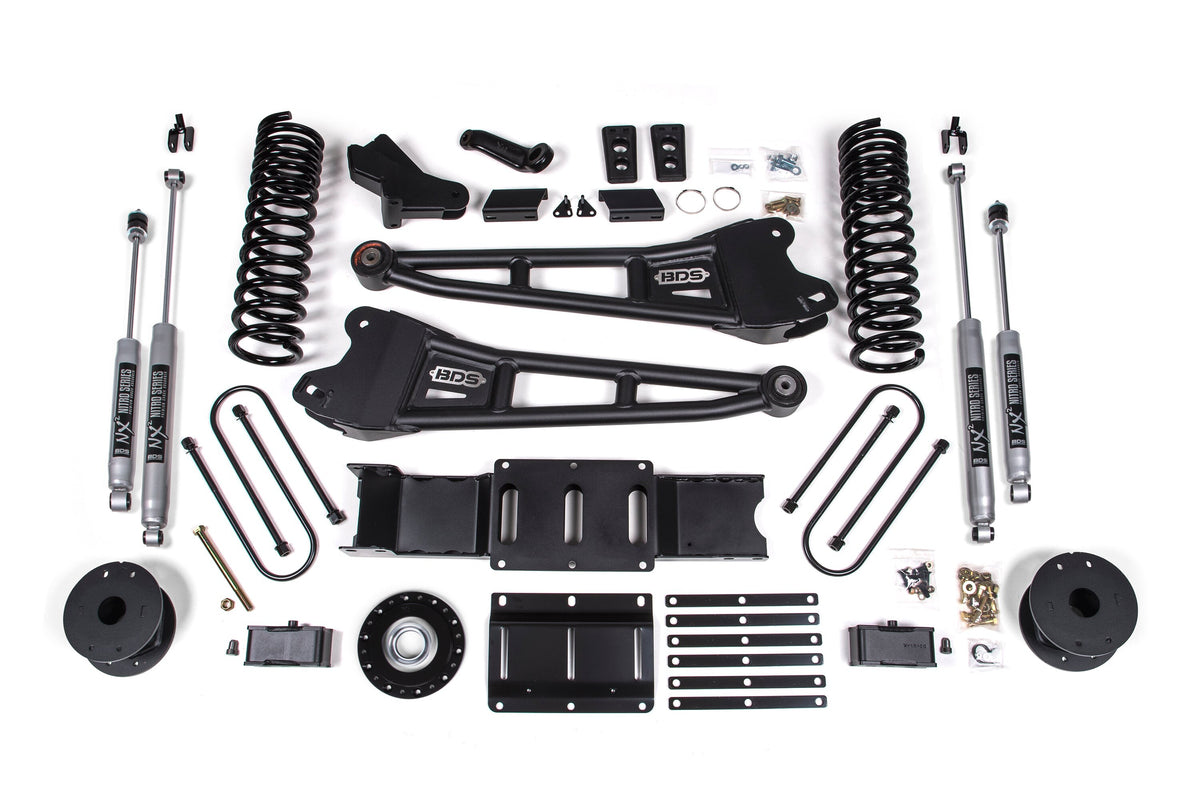 25-26 Ram 3500 (Gas) 4 Inch Radius Arm Suspension Lift Kit W/ Indexing Ring, 3 Inch Rear Lift, OE Air Bag BDS Suspension