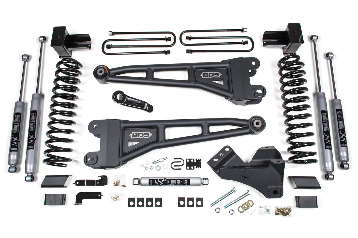 5 Inch Lift Kit w/ Radius Arm Ford F250/F350 Super Duty 23-24 4WD Gas Leaf Springs BDS Suspension