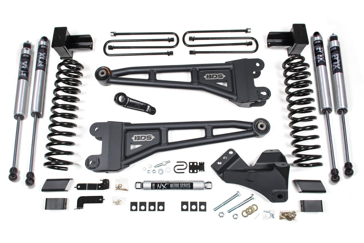 5 Inch Lift Kit w/ Radius Arm Ford F250/F350 Super Duty 23-24 4WD Diesel 5 Inch Block with 2 Leaf Main BDS Suspension