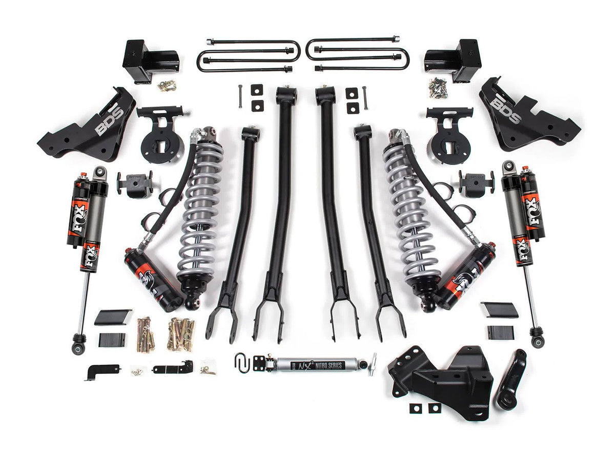 23-26 Ford F-350 Super Duty 4WD 5 Inch 4-Link Suspension Lift Kit, 2 Inch Rear, Block, Diesel, DRW - Fox 2.5 Performance Elite Series C/O Front, Fox 2.5 Performance Elite Series Rear BDS Suspension