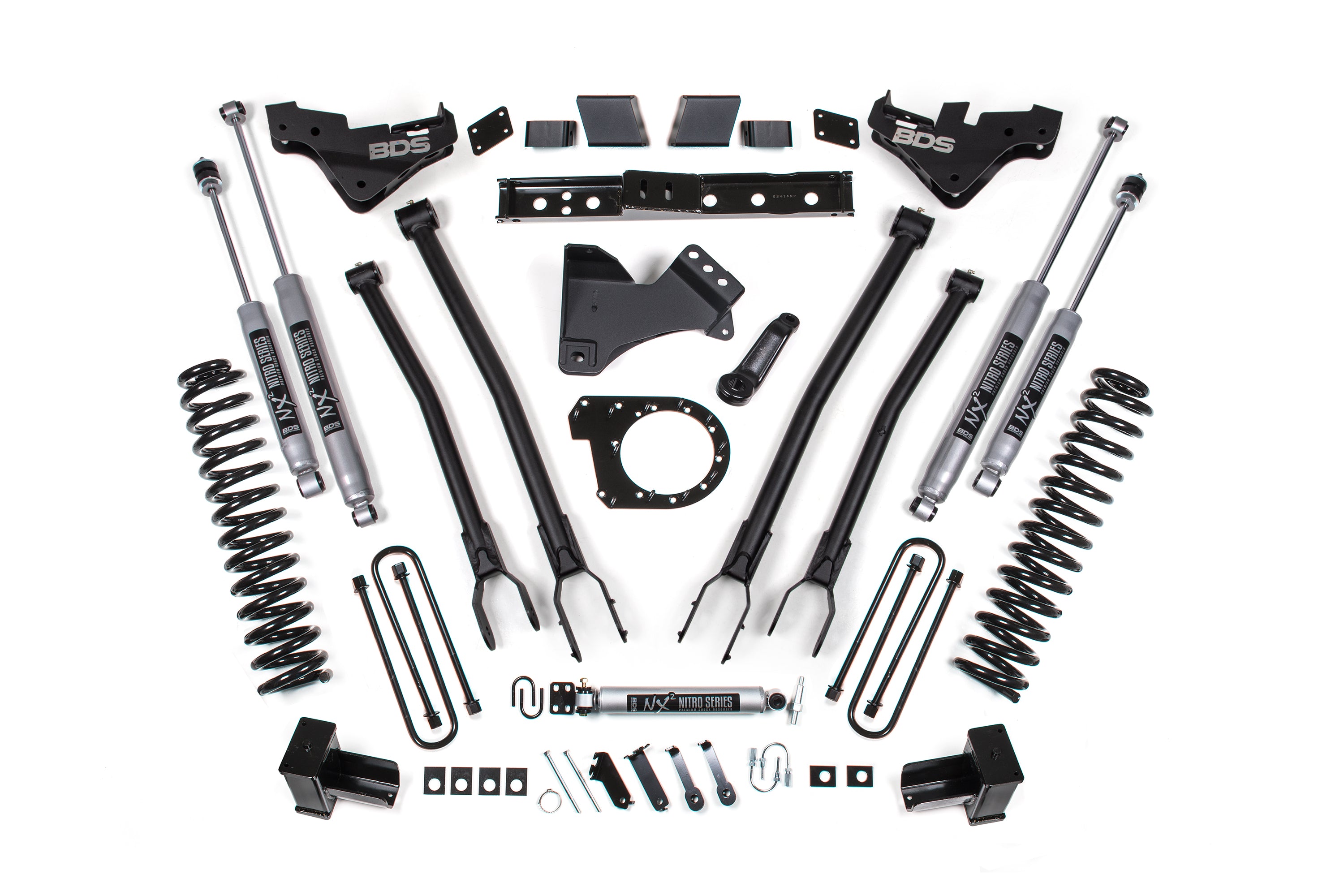 23-26 Ford F-250/F-350 Super Duty 4WD 7 Inch 4-Link Suspension Lift Kit, 5 Inch Rear, Block, Diesel - NX2 Nitro Series Shocks BDS Suspension