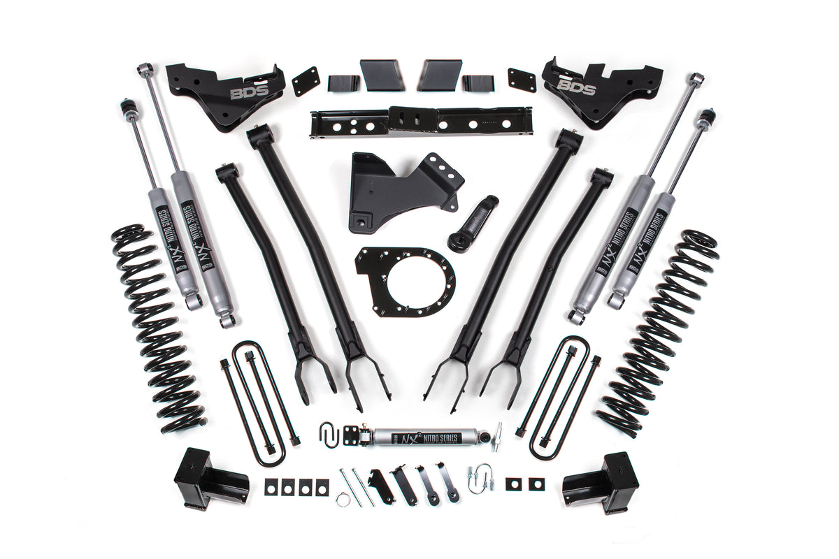 23-26 Ford F-250/F-350 Super Duty 4WD 7 Inch 4-Link Suspension Lift Kit, 5 Inch Rear, Block, Diesel - NX2 Nitro Series Shocks BDS Suspension