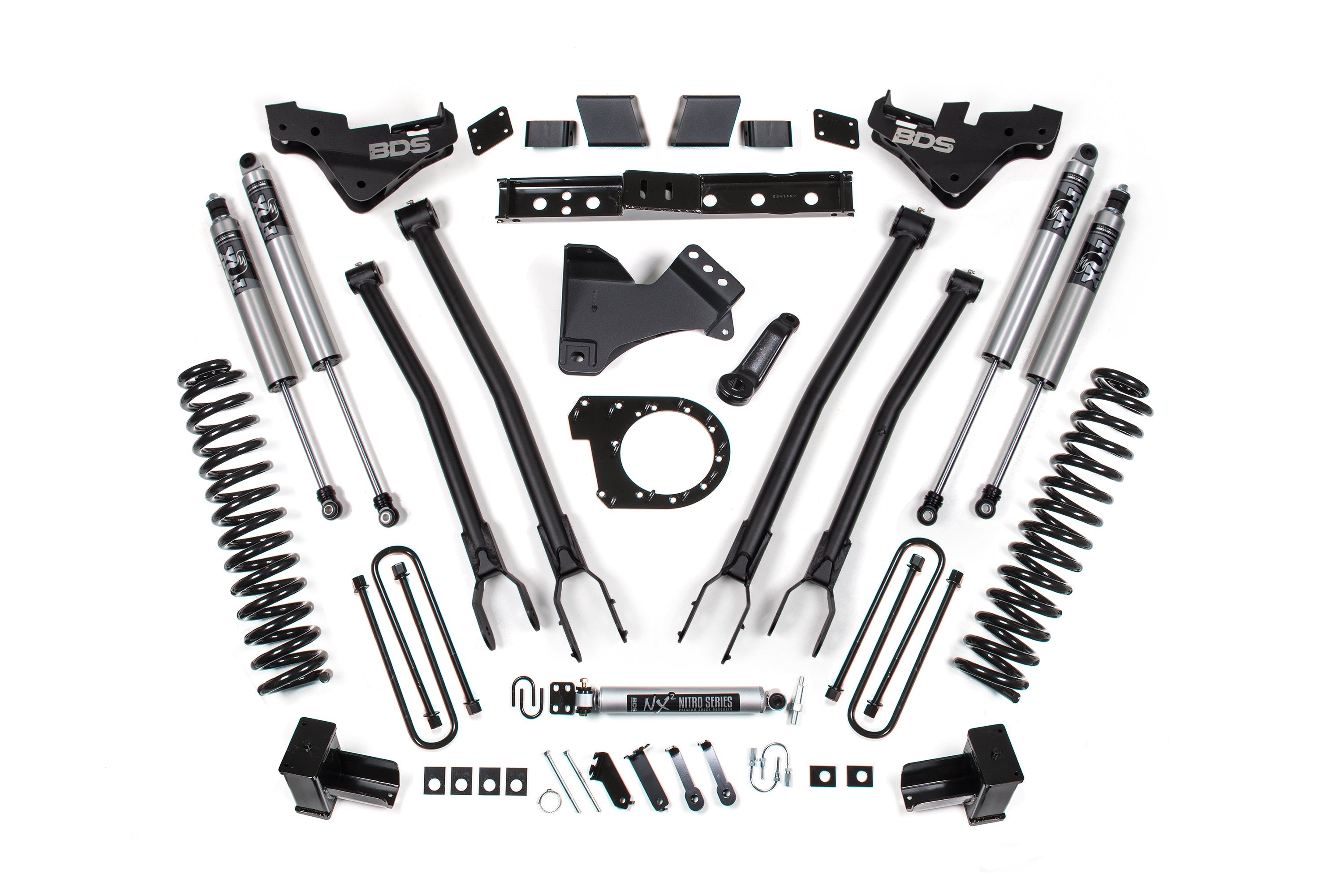 23-26 Ford F-250/F-350 Super Duty 4WD 7 Inch 4-Link Suspension Lift Kit, 6 Inch Rear, Leaf Spring, Diesel - Fox 2.5 Performance Series Shocks BDS Suspension
