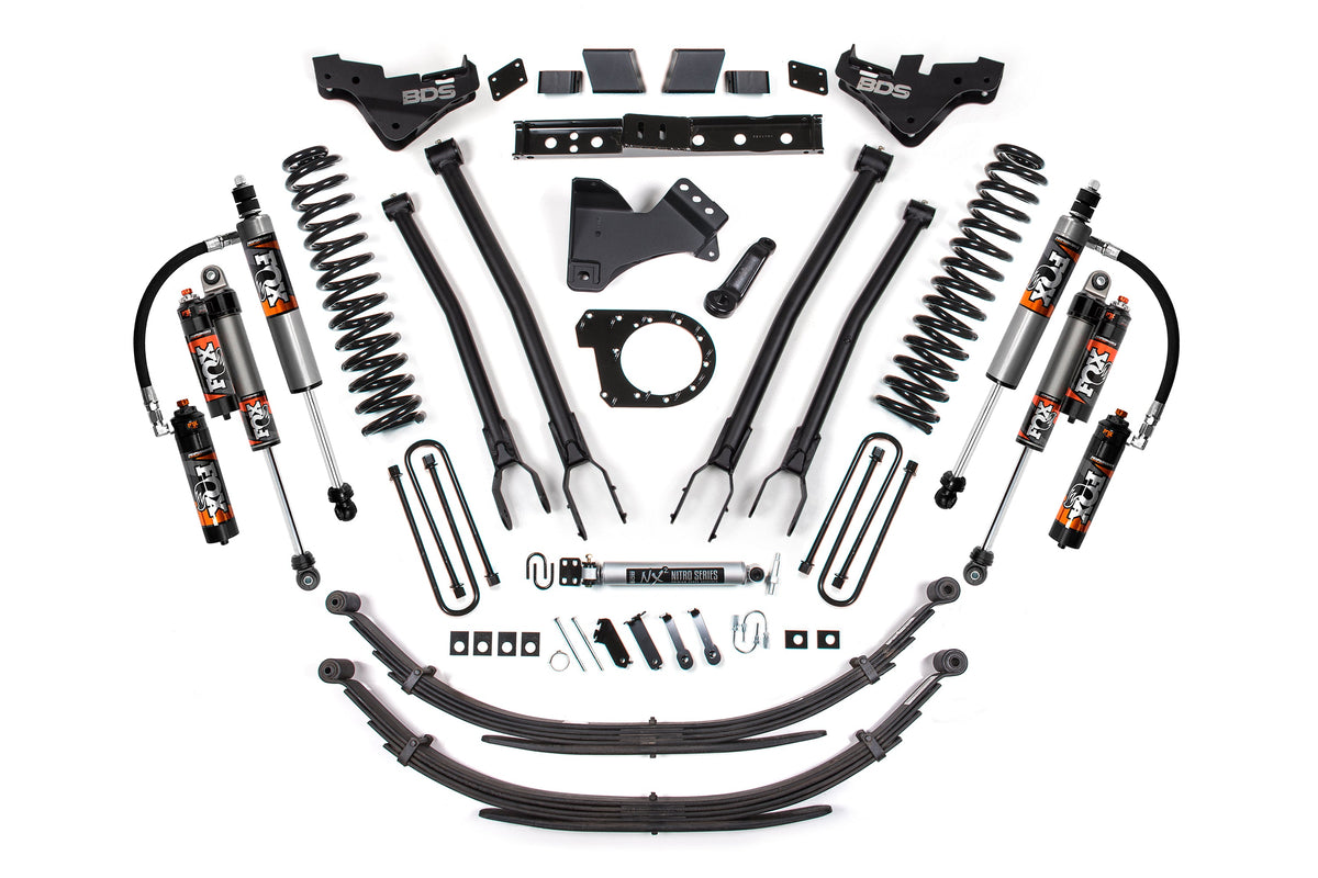 23-26 Ford F-250/F-350 Super Duty 4WD 7 Inch 4-Link Suspension Lift Kit, 6 Inch Rear, Leaf Spring, Diesel - NX2 Nitro Series Shocks BDS Suspension