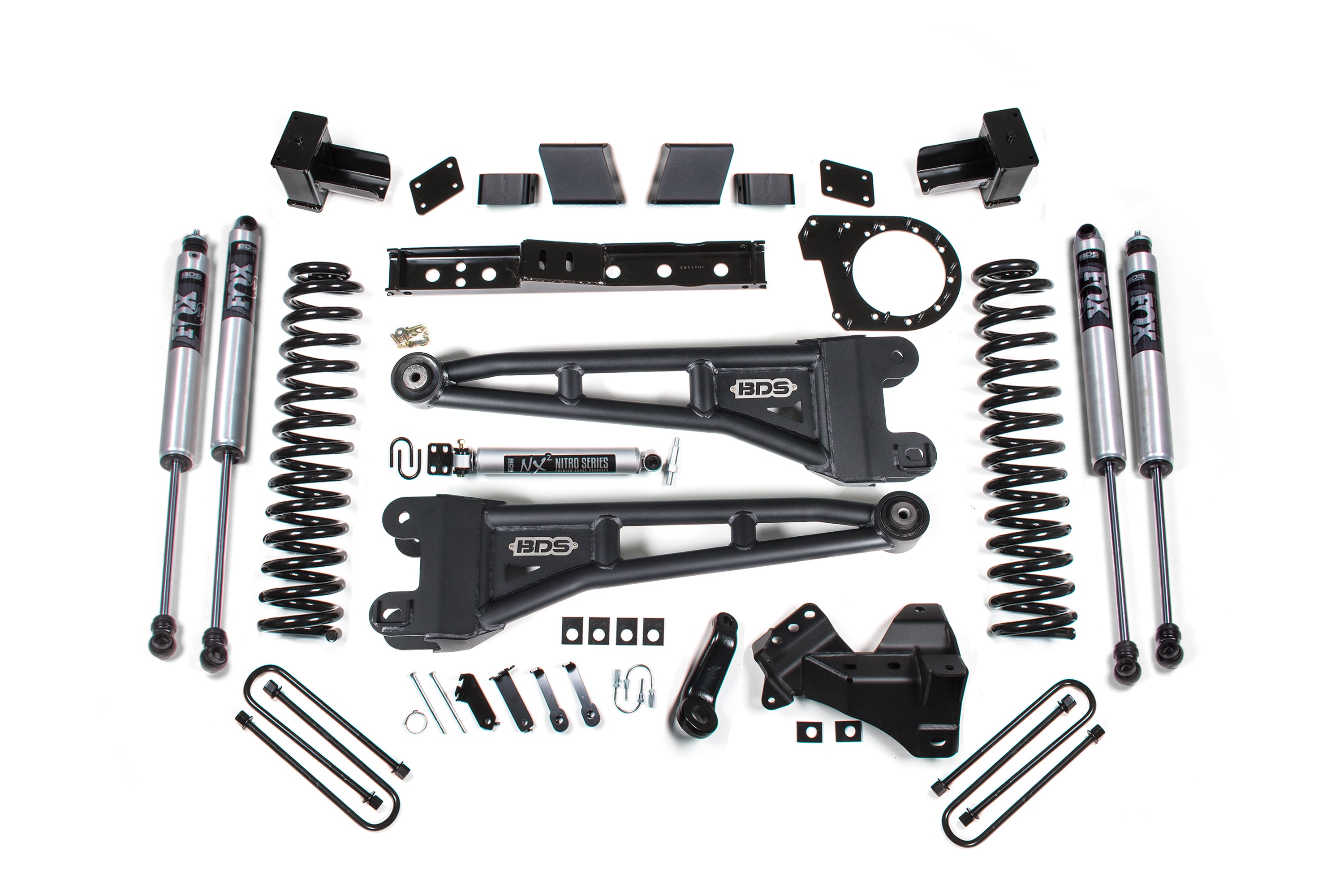 23-26 Ford F-250/F-350 SRW 4WD 7 Inch Radius Arm Suspension Lift Kit, 4.5 Inch Rear, Block, Diesel- FOX 2.0 IFP Performance Series Front and Rear BDS Suspension
