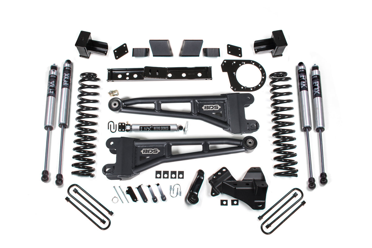 23-26 Ford F-350 DRW 4WD 7 Inch Radius Arm Suspension Lift Kit, 5 Inch Rear, Block, Diesel - NX2 Nitro Series Shocks Front and Rear BDS Suspension