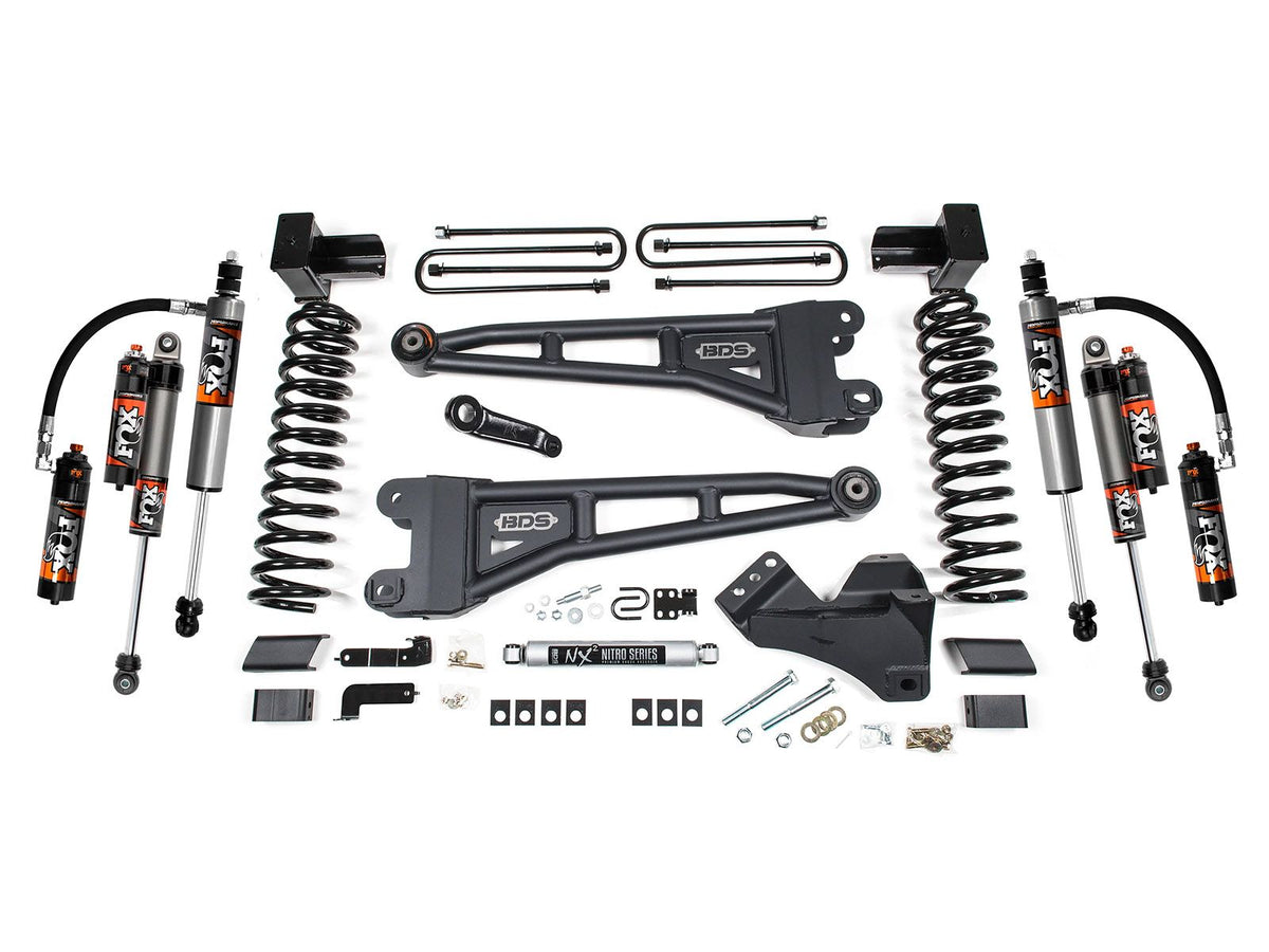 23-26 Ford F-350 DRW 4WD 5 Inch Radius Arm Suspension Lift Kit, 3 Inch Rear, Block, Diesel - Fox 2.5 Performance Elite Series Front and Rear Shocks BDS Suspension