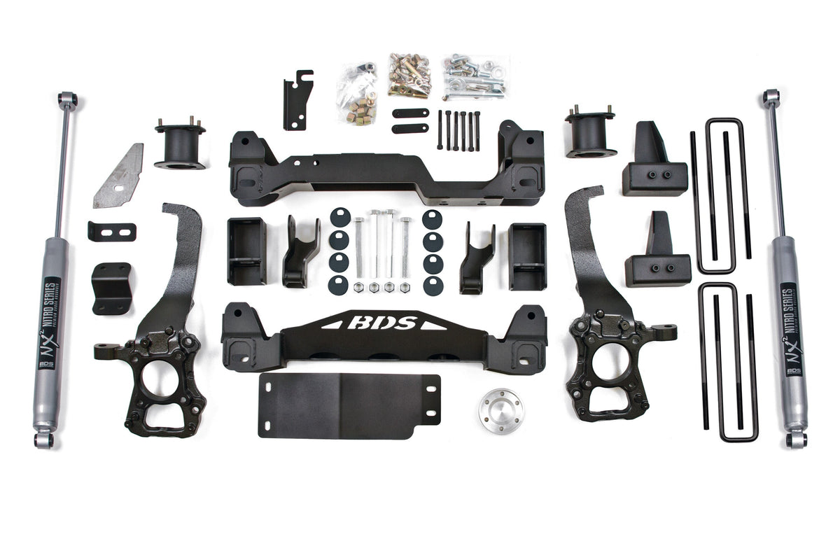 09-13 Ford F150 4WD 6 Inch Suspension Lift Kit, 4 Inch Rear Lift, Block BDS Suspension