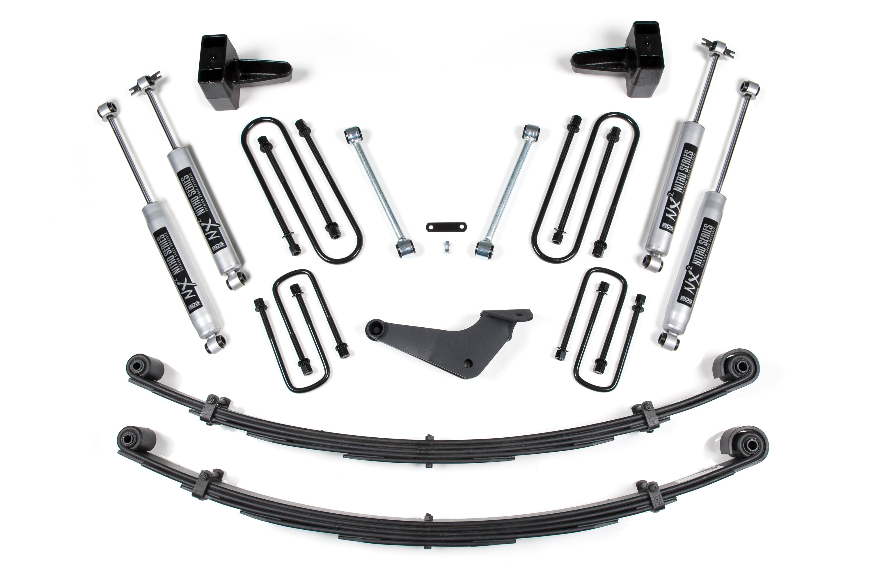 4 Inch Lift Kit Ford F250/F350 Super Duty 99-04 4WD Radius U Bolt With Factory Overload BDS Suspension