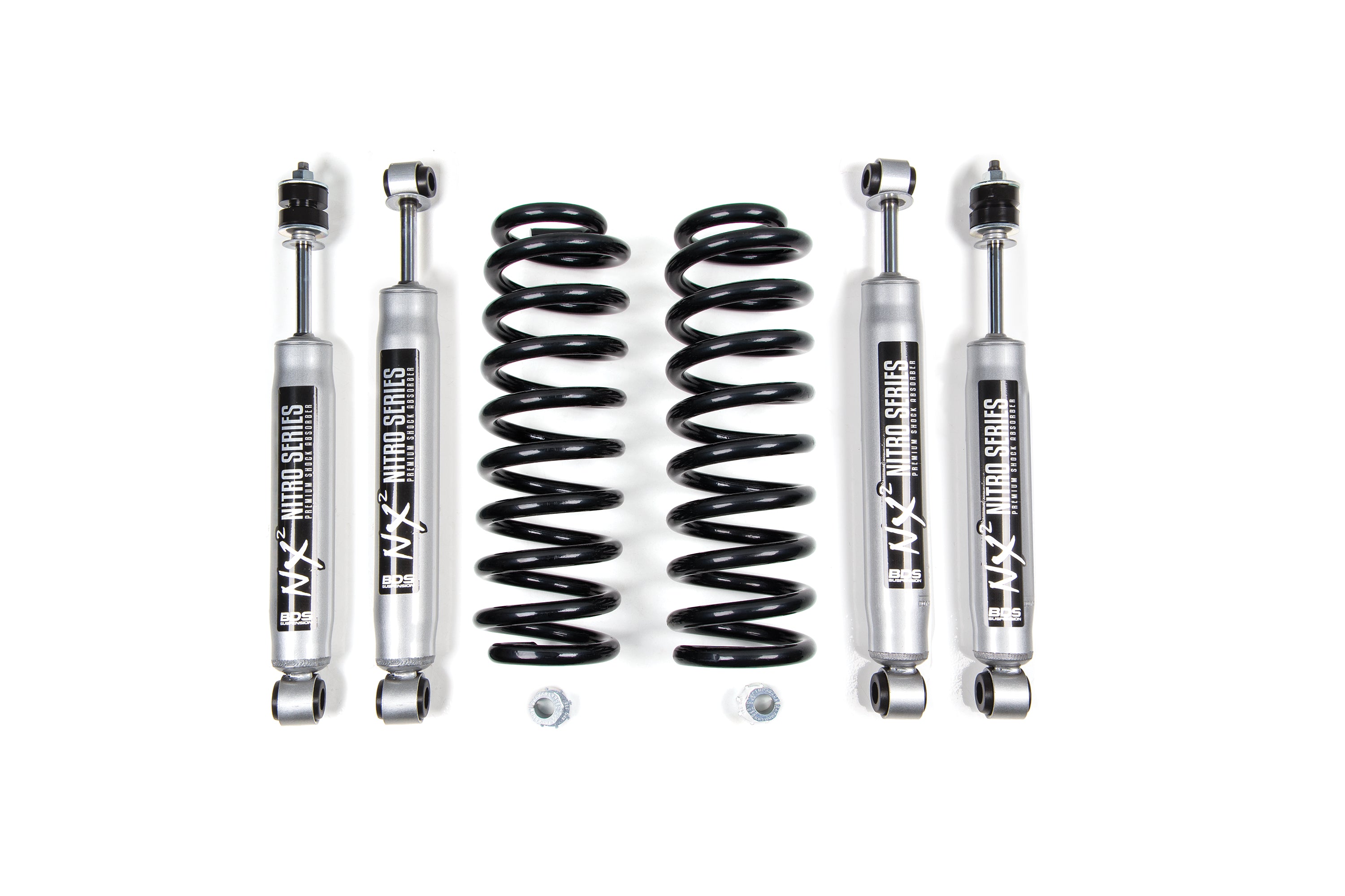 2 Inch Leveling Kit Ford F150/Bronco 80-96 4WD Leaf Springs W/NX2 Nitro Shocks BDS Suspension