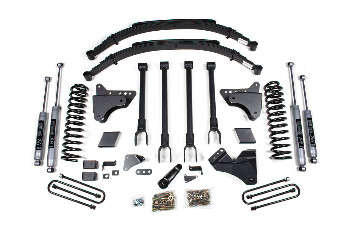 6 Inch Lift Kit w/ 4-Link Ford F250/F350 Super Duty 11-16 4WD Gas 2 Inch Rear Blocks BDS Suspension