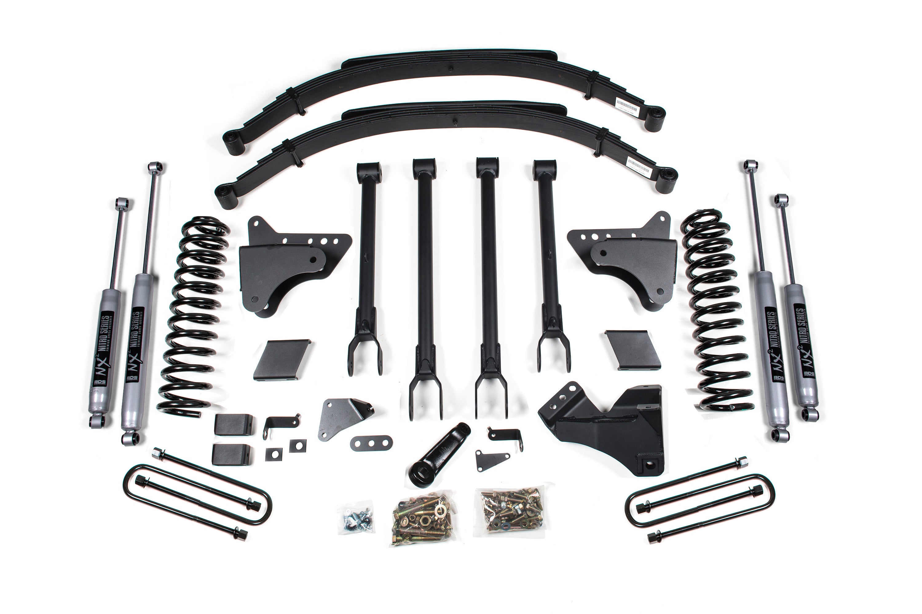 6 Inch Lift Kit w/ 4-Link Ford F250/F350 Super Duty 11-16 4WD Gas 3 Inch Rear Blocks BDS Suspension