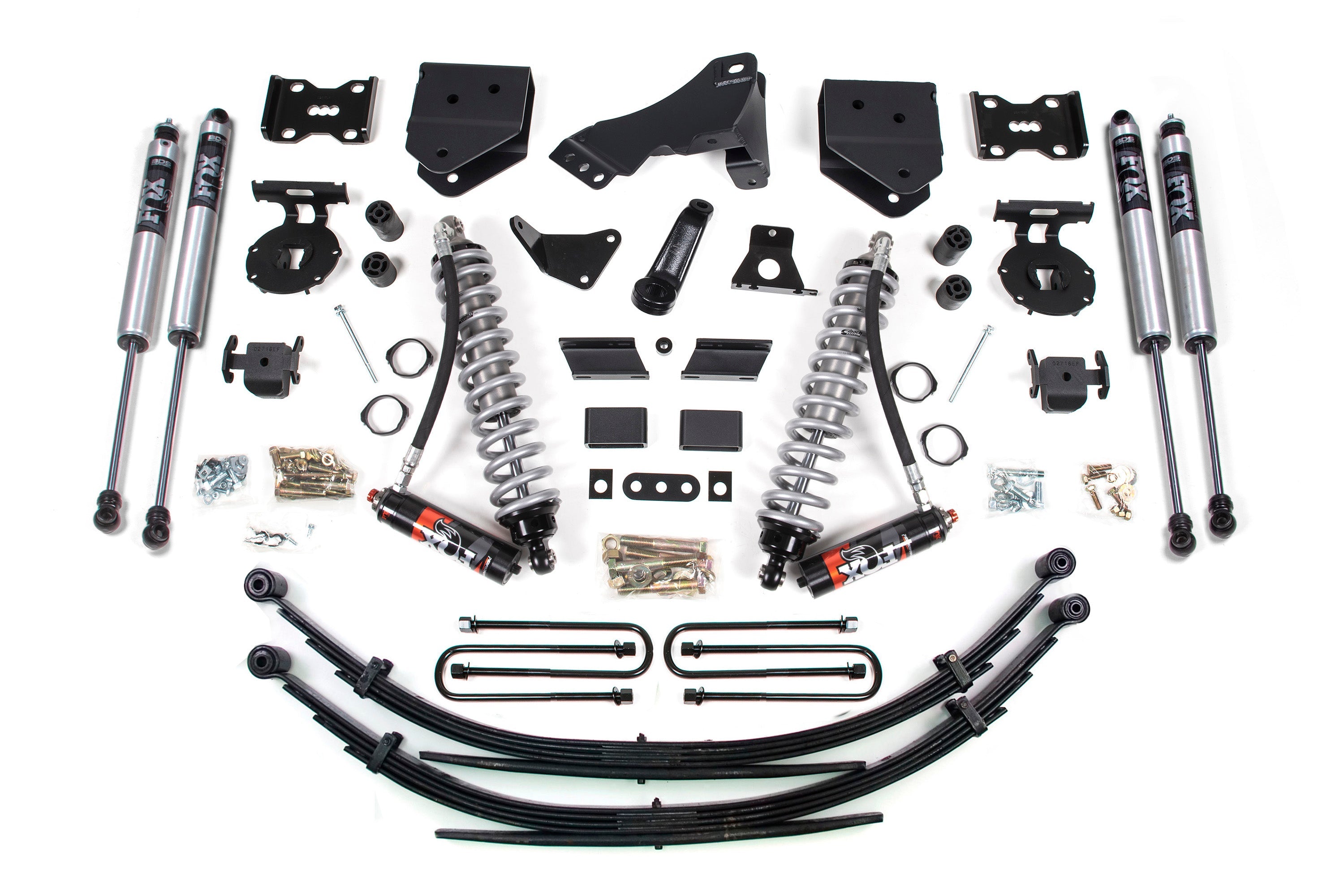 11-16 Ford F-250/F-350 4WD 4 Inch Suspension Lift Kit, 3 Inch Rear, Spring, Diesel - Fox 2.5 Performance Elite Series C/O Front, Fox 2.0 IFP Performance Series Aux Front, Fox 2.0 IFP Performance Series Rear BDS Suspension