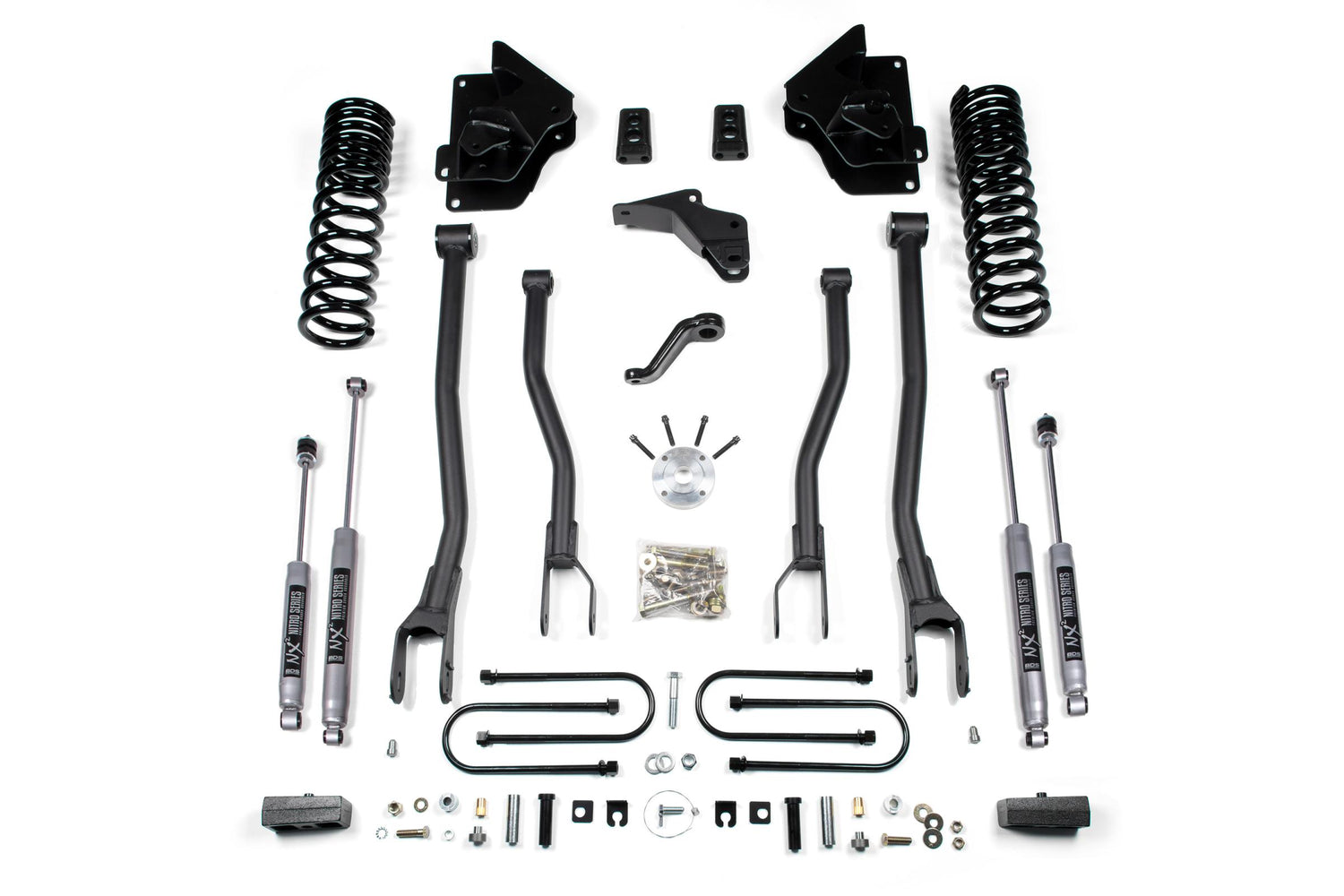 4 Inch Lift Kit w/ 4-Link Ram 3500 13-18 4WD Diesel 3 Inch Block Fox 2.5 Performance Elite