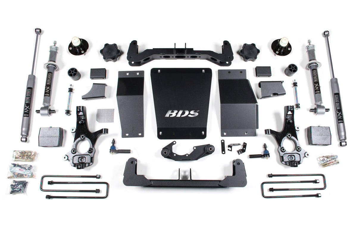 6 Inch Lift Kit Silverado/Sierra 1500 14-18 4WD Aluminum / Stamped Steel Control Arm Leaf Springs BDS Suspension