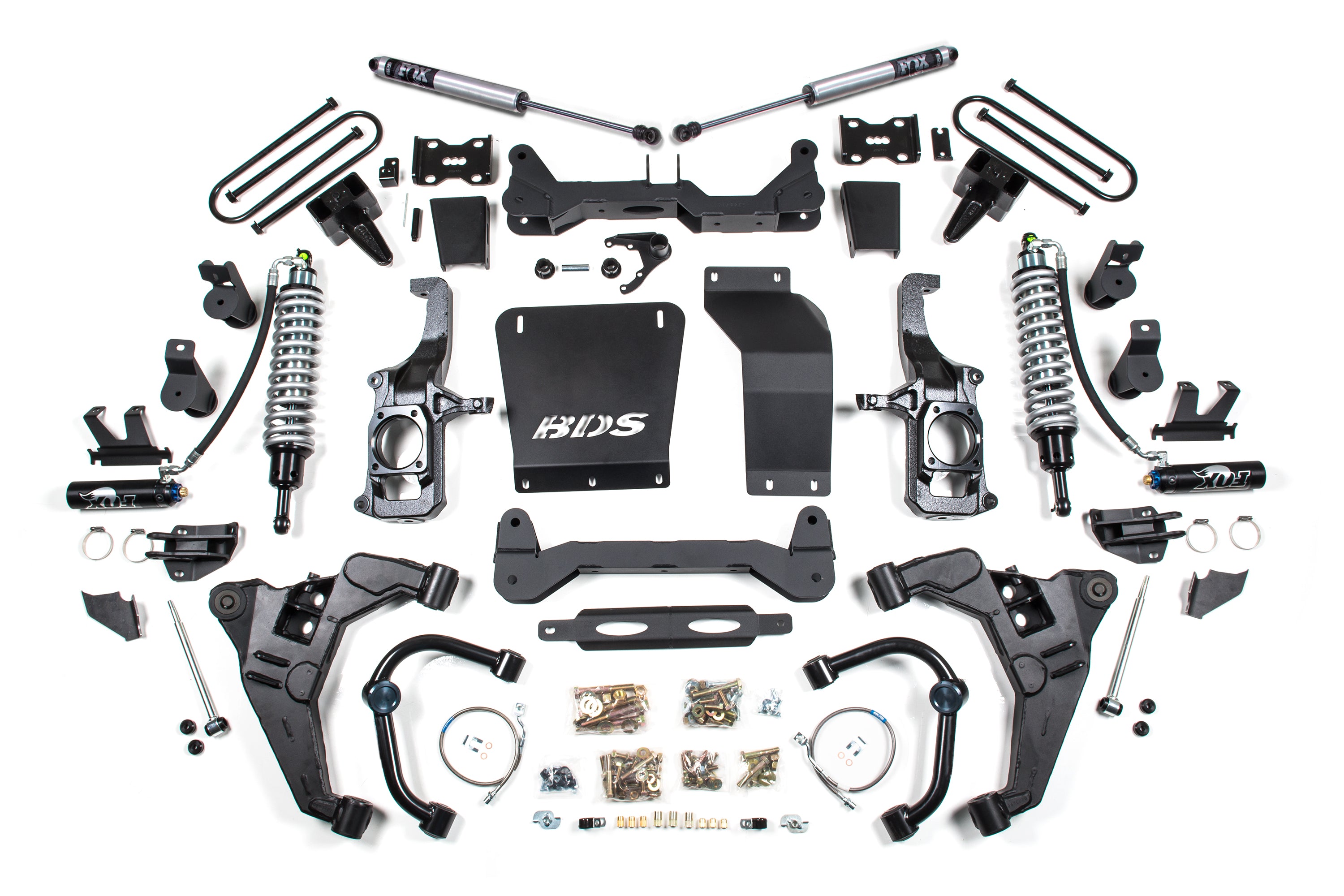 6.5 Inch Lift Kit FOX 2.5 Coil-Over Conversion Silverado/Sierra 2500HD/3500HD 11-19 Diesel 5 Inch Block Fox 2.5 Performance Shocks BDS Supsension