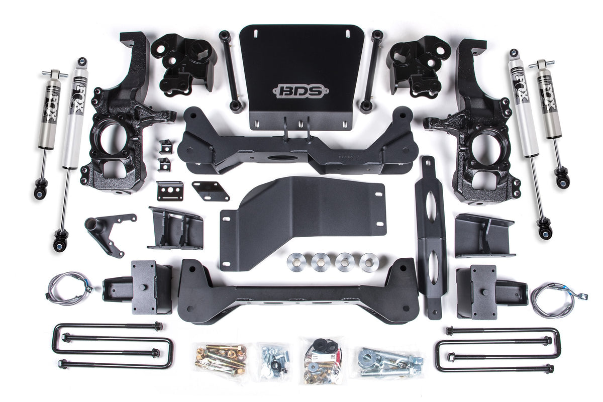 20-24 GM 2500HD/3500HD 4wd 5 Inch Suspension Lift System, 4.5 Inch Rear Lift, Block, w/ overload Fox 2.5 HTO BDS Suspension