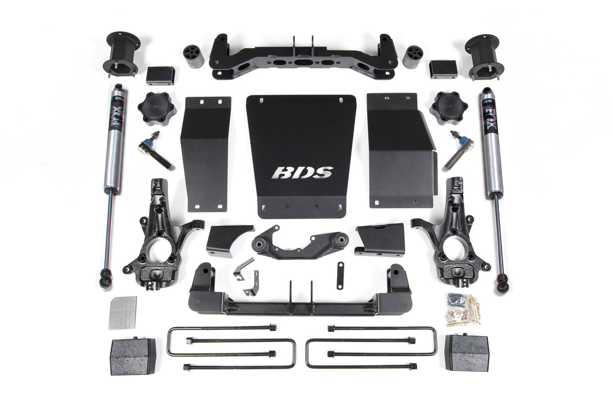 14-18 Chevrolet Silverado 1500 - GMC Sierra 1500 4WD 4.5 Inch Suspension Lift Kit (Cast Steel), 3 Inch Rear Lift, Block, Fox 2.0 IFP Performance Series Shocks BDS Suspension