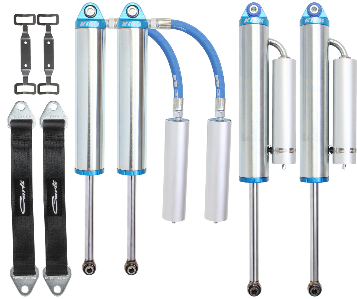 Dominator Remote Res 3.0 Shock Set Stock Arm Valving 2003-13 RAM 2500/3500 Carli Suspension