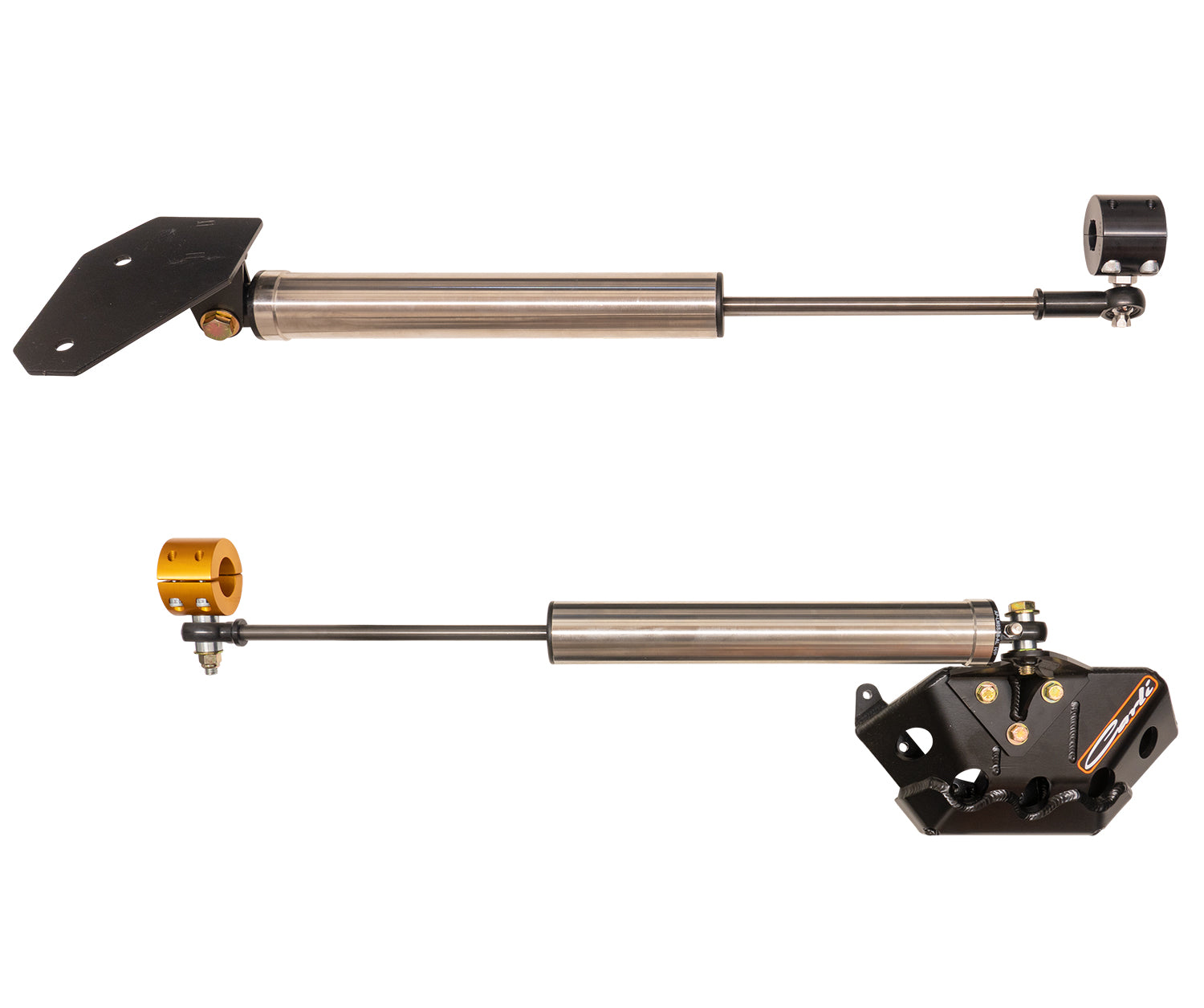 Opposing SS Steering Stabilizer Y-Style 3-6 Lift 2003-08 RAM 2500/3500 Carli Suspension
