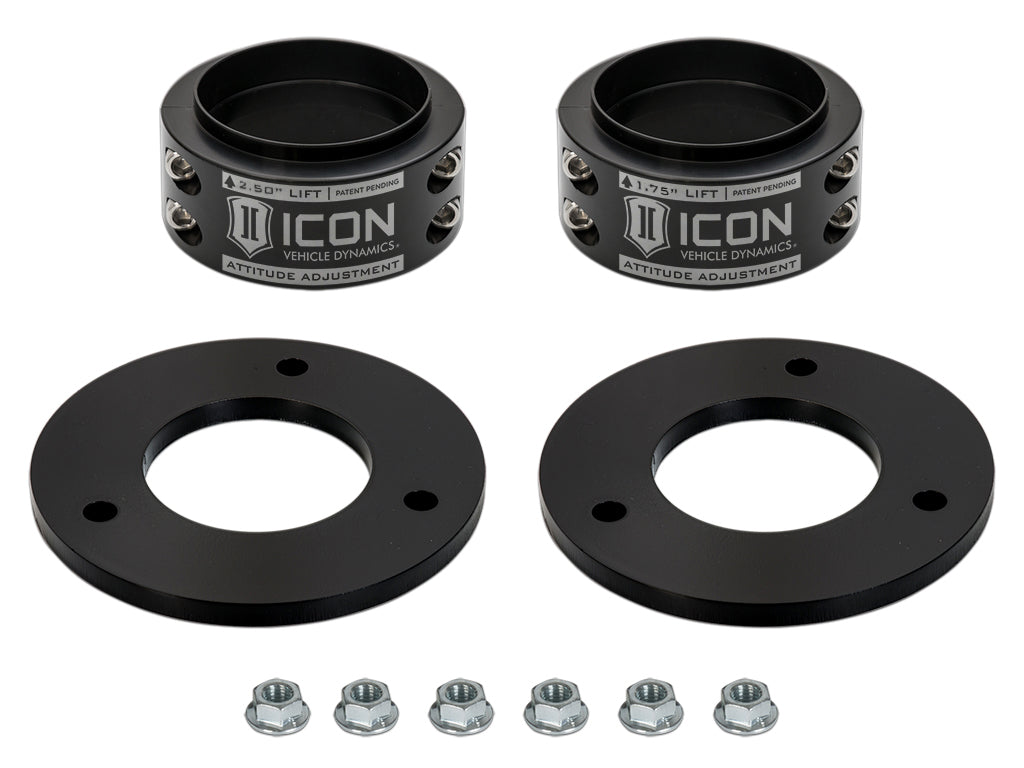2021-2025 Ford F-150 Raptor .5-2.5 Inch Lift Front Attitude Adjustment Collar Leveling Kit, ICON Alloys