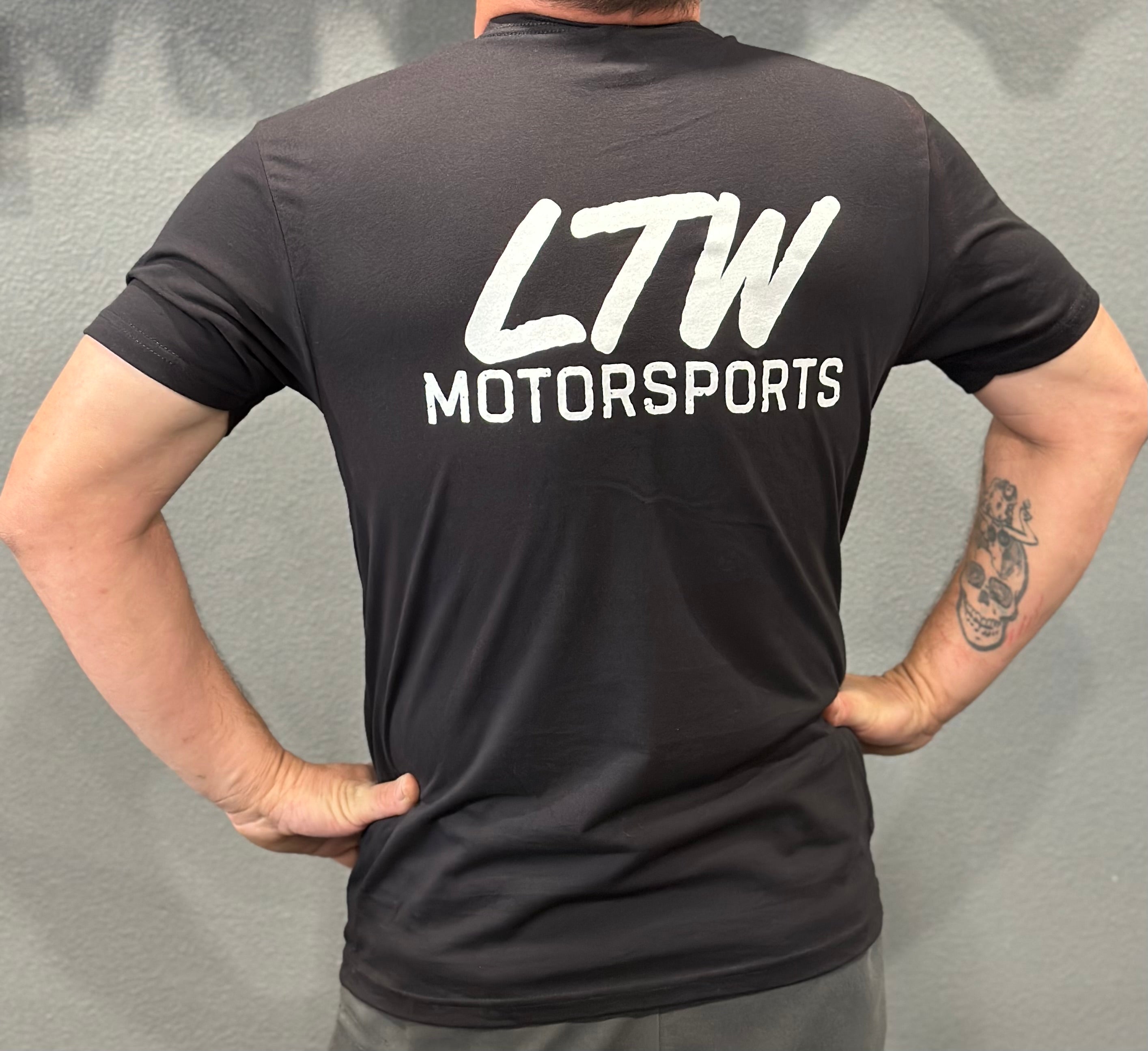 LTW Black w/ White Logo Shirt-LTW Motorsports