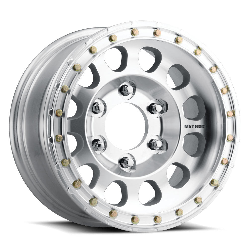 MR103 Beadlock, 15x8, -24mm Offset, 6x5.5, 108mm Centerbore, Machined Raw, Race Drilled, w/ BH-H24100, Method Race Wheels