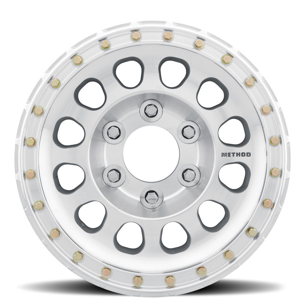 MR103 Beadlock, 15x8, -24mm Offset, 6x5.5, 108mm Centerbore, Machined Raw, Race Drilled, w/ BH-H24100, Method Race Wheels