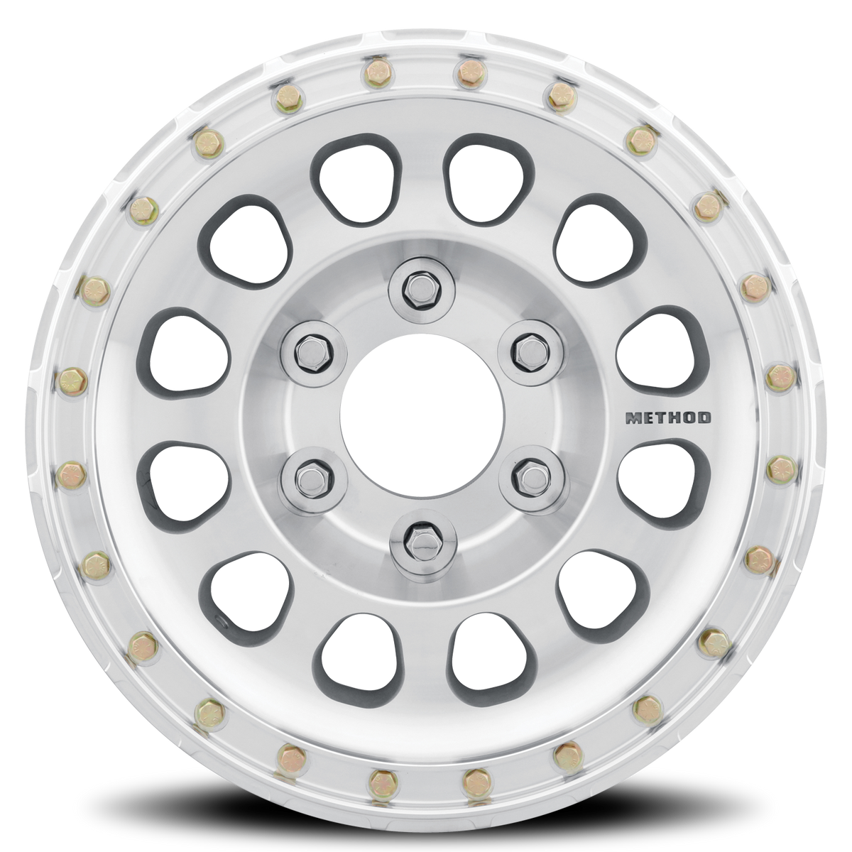 Aluminum Wheels 17x9 Beadlock MR103 Bolt Pattern 6 On 139.7 Offset -12 Lip Size 2.76 Raw Machined Silver Method