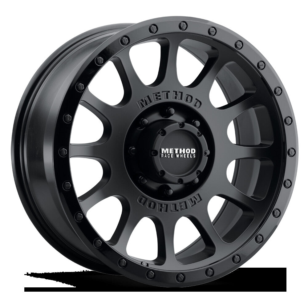 MR305 NV, 20x9, +18mm Offset, Matte Black Gloss Black Lip, Method Race Wheels