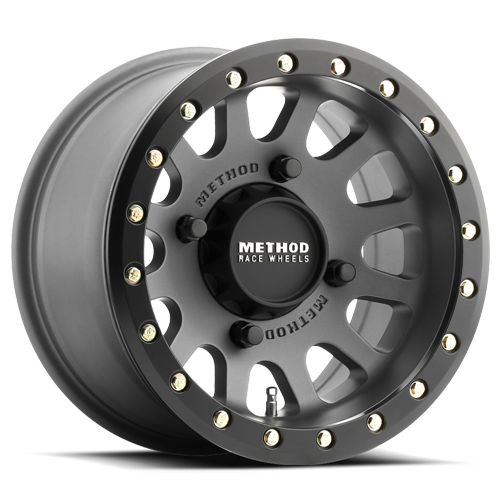 Aluminum Wheels 15x7 MR401 Beadlock UTV Titanium GY Matte Black Ring Method