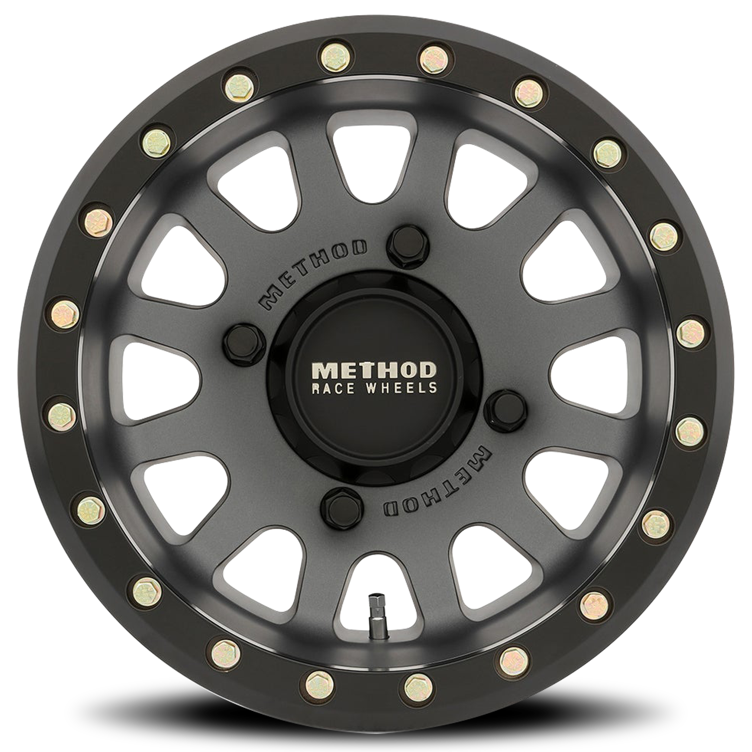 Aluminum Wheels 15x7 MR401 Beadlock UTV Titanium GY Matte Black Ring Method