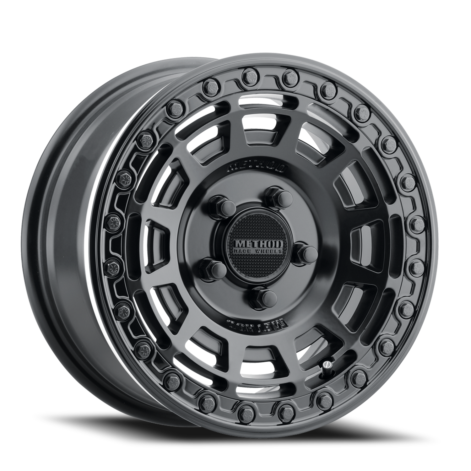 Aluminum Wheels 15x10 MR415 Beadlock UTV Matte Black MB Gloss Black Ring Method