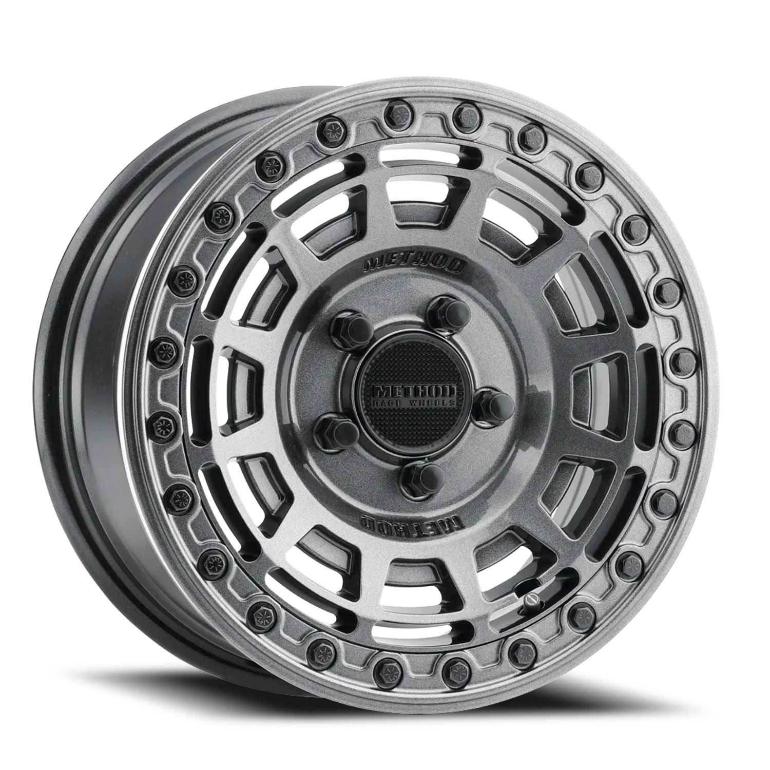 Aluminum Wheels 15x10 MR415 Beadlock UTV Graphite GY Gloss Graphite Ring Method