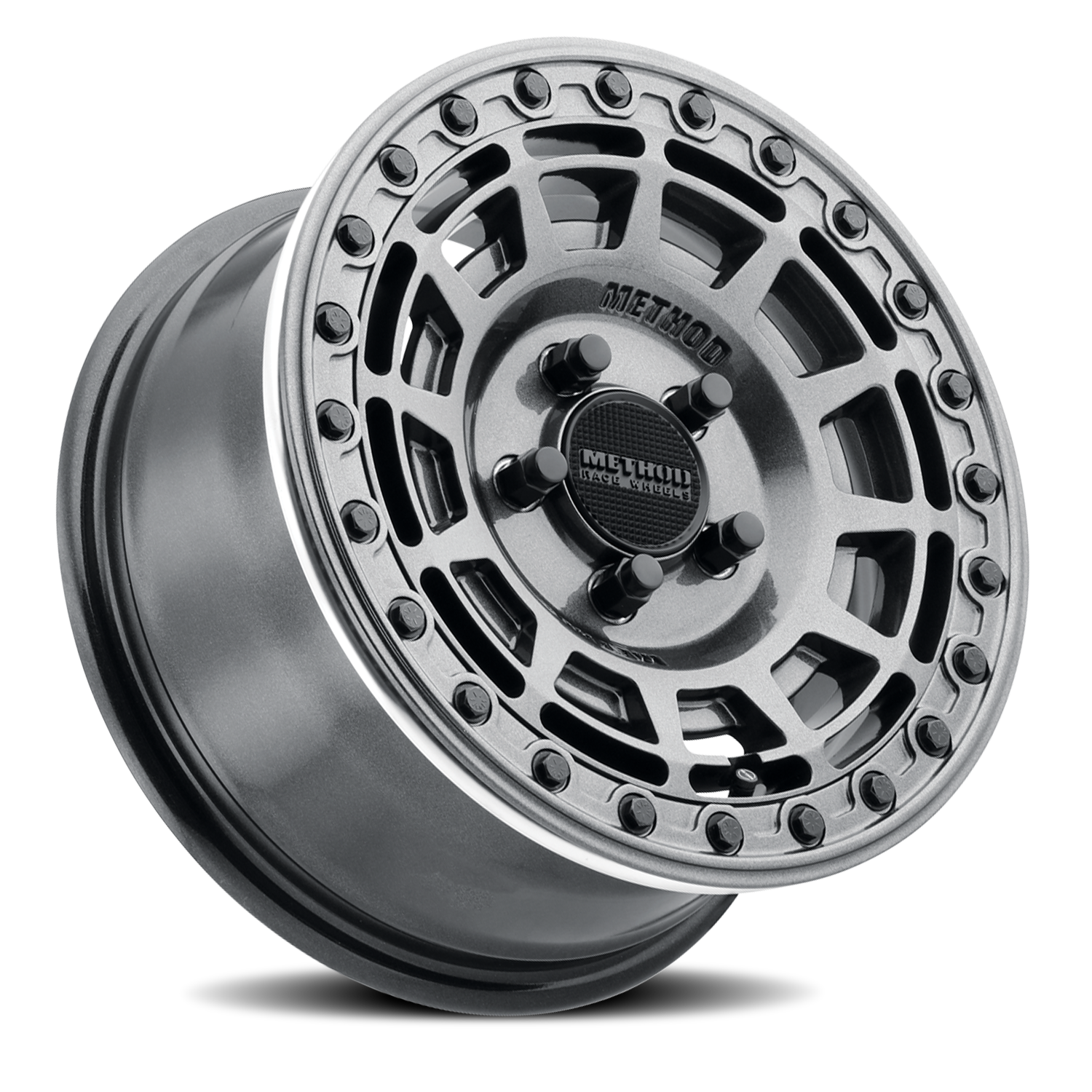 Aluminum Wheels 15x10 MR415 Beadlock UTV Graphite GY Gloss Graphite Ring Method